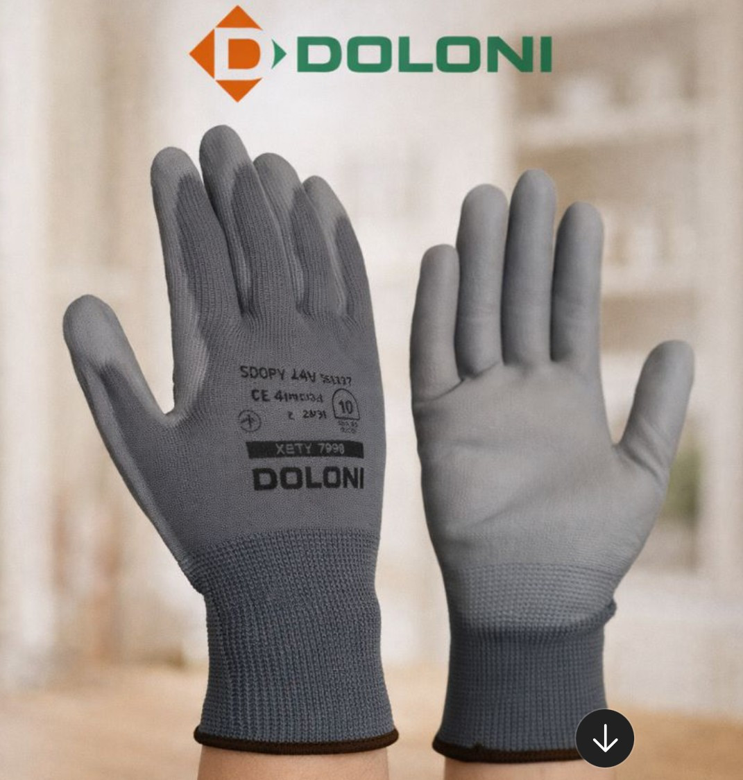 4305 D-FLEX есо Рукавички трикотажні з поліуретановим покриттям, неповний облив, Cірі 10 розмір, фото 1