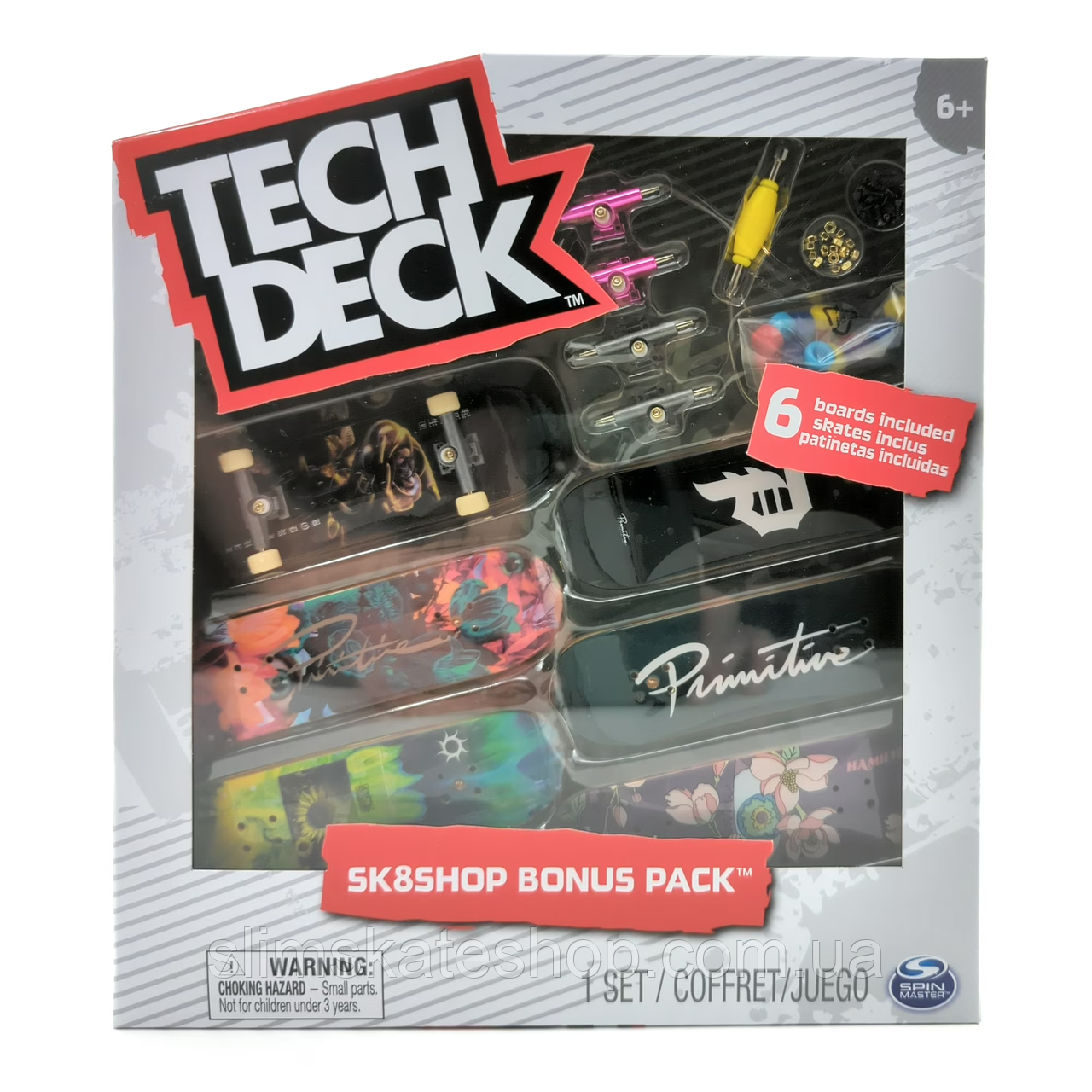 Фінгерборди Tech Deck Primitive Skateboarding Sk8Shop Bonus Pack - набір 6 шт, фото 1