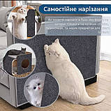 Самоклеючий ковролін для котів «Сірий» 50×50 см | Антидрапка для меблів, стін, підлоги, дверей, фото 4