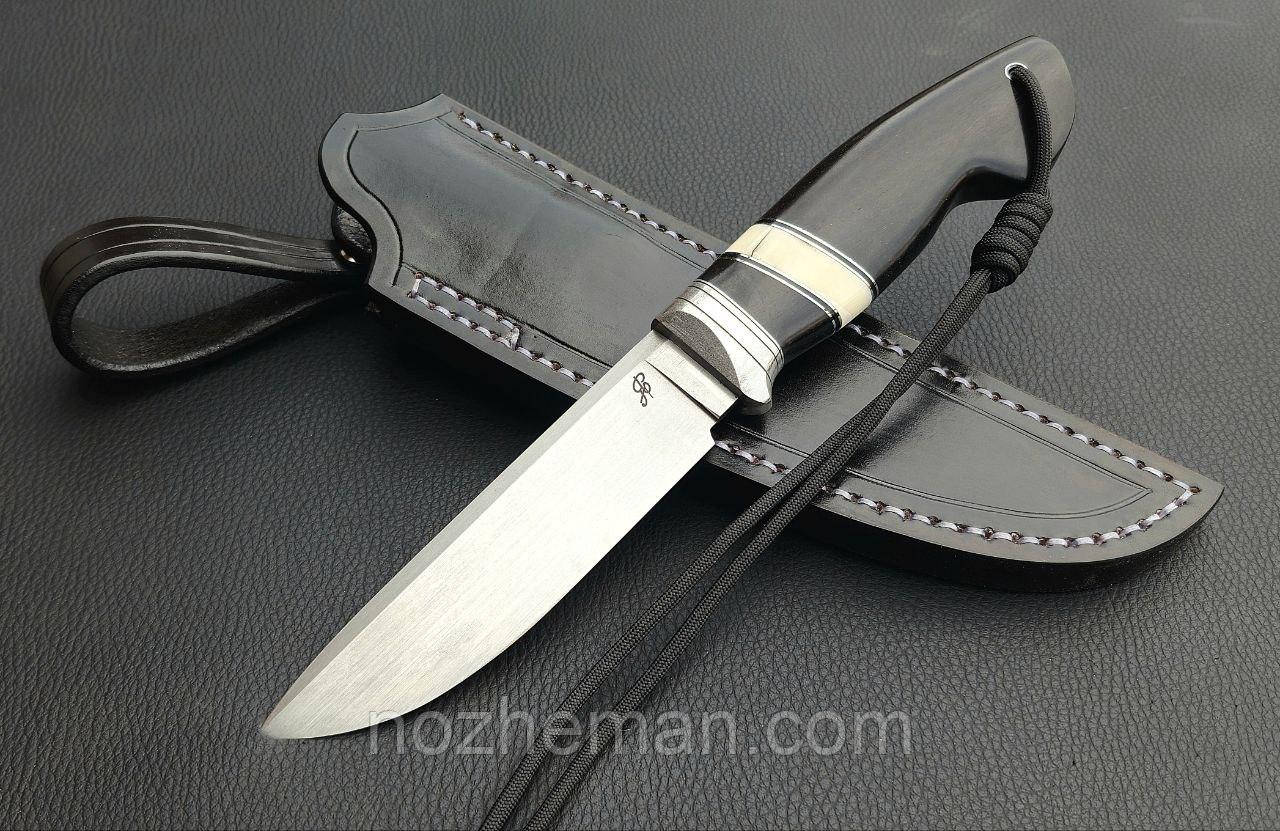 Ніж мисливський Лорд 2 ручної роботи з міцної нержавіючої сталі N690/60-61 HRC, та шкіряним чохлом у комплекті, фото 1