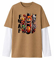 Лонгслів FNAF (Five Nights at Freddy's) стильний принт з аніматроніками для дітей і підлітків