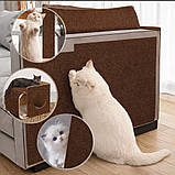 Самоклеючий ковролін для котів «Коричневий» 50×50 см | Антидрапка для меблів, стін, підлоги, дверей, фото 3