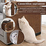 Самоклеючий ковролін для котів «Коричневий» 50×50 см | Антидрапка для меблів, стін, підлоги, дверей, фото 2