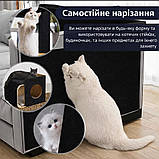 Самоклеючий ковролін для котів «Чорний» 50×50 см | Антидрапка для меблів, стін, підлоги, дверей, фото 4