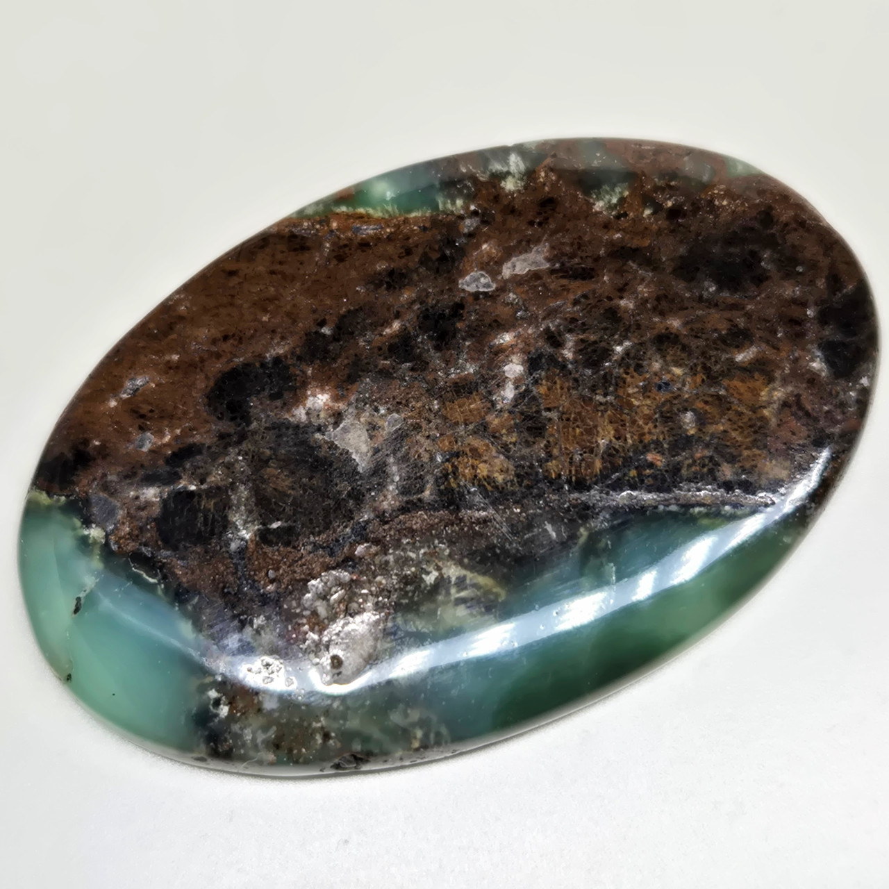 Хризопраз природний камінь кабошон для створення прикрас вставка овал для перстня кулона 126 ct, фото 1