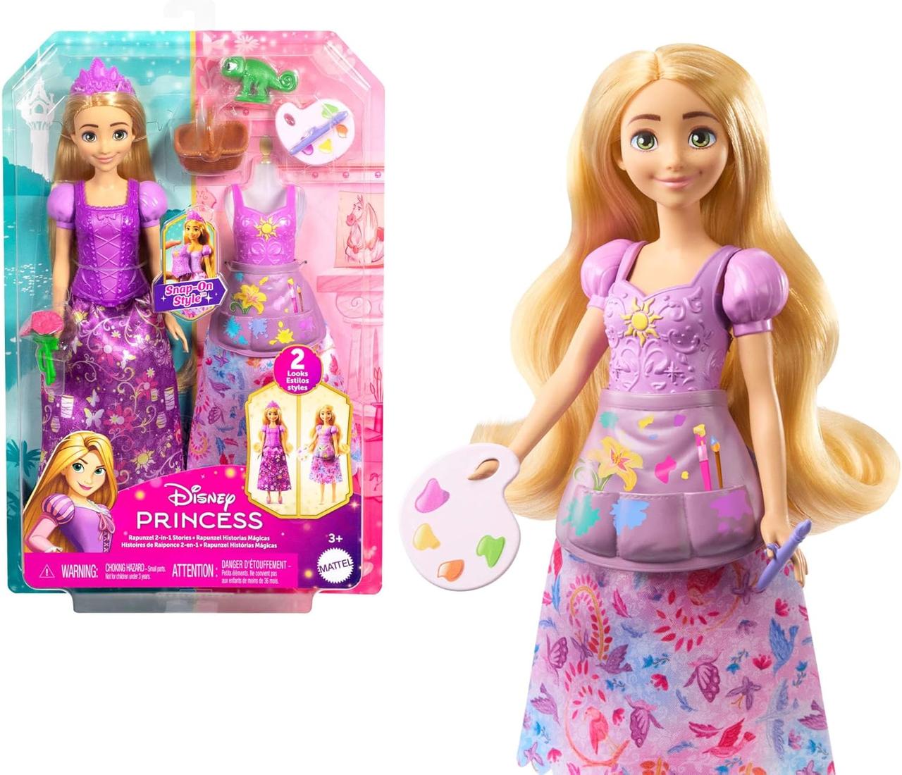 Лялька Disney Princess Принцеса Рапунцель 2 в 1 Mattel Disney Princess Toys, Rapunzel Fashion Doll with 2 Looks JBG09, фото 1