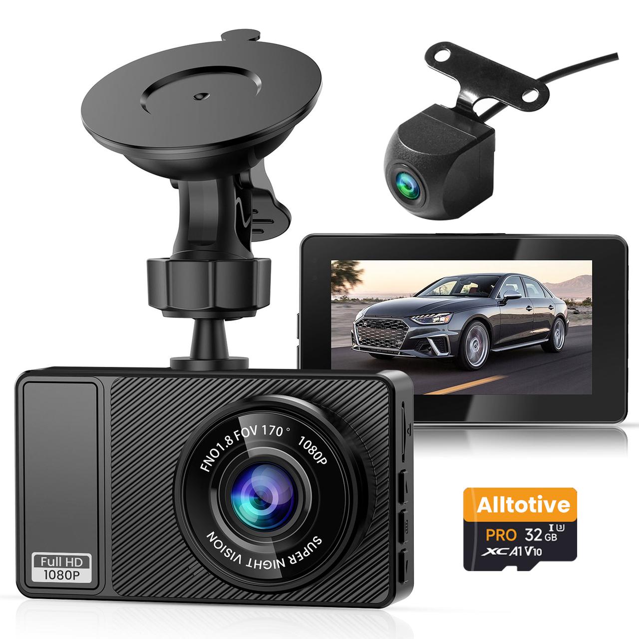 Автомобільні камери E3 1080P Full HD Dash Cam спереду та ззаду, фото 1