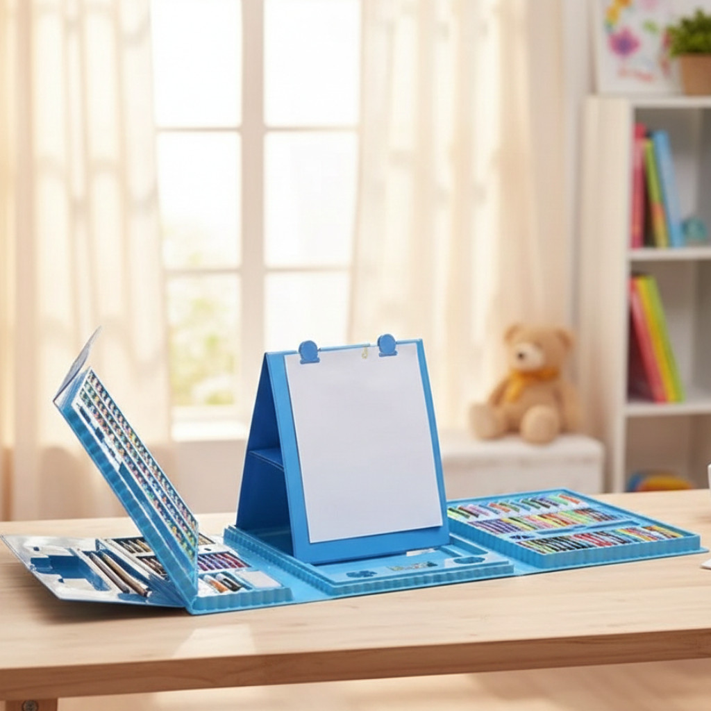 Набір для малювання та творчості у валізці з мольбертом Super Mega Art Set 208 предметів, фото 1