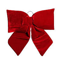 Оксамитовий бант для декору на ялинку 55×70 (см) Бордовий CR-2-1
