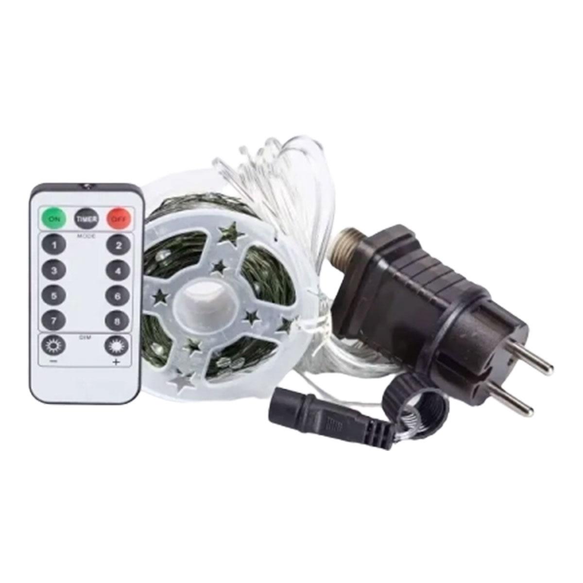 Гірлянда роса на пульті 50 метрів на 500 led світлодіодів крапля на зеленому дроті біла 500L50MGW, фото 1