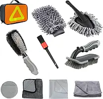 Набір для миття та догляду за автомобілем 10 в 1" Комплект автоаксесуарів для миття та чищення