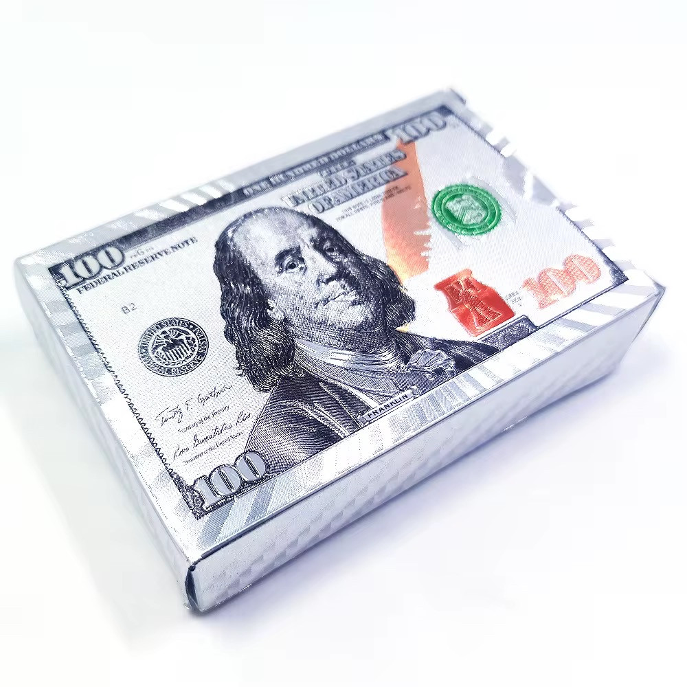 Гральні карти пластикові «100 Dollar Silver» (54 карти), фото 1