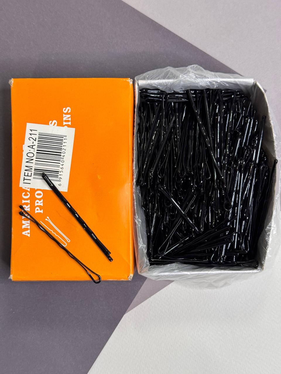 Шпильки, невидимки для волосся 500 шт розмір 7 см, чорні