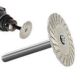 Диск алмазний відрізний 40мм для плитки каменю граніту хвостовик 6мм, фото 5