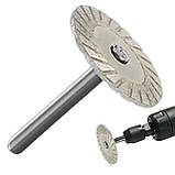 Диск алмазний відрізний 40мм для плитки каменю граніту хвостовик 6мм, фото 8