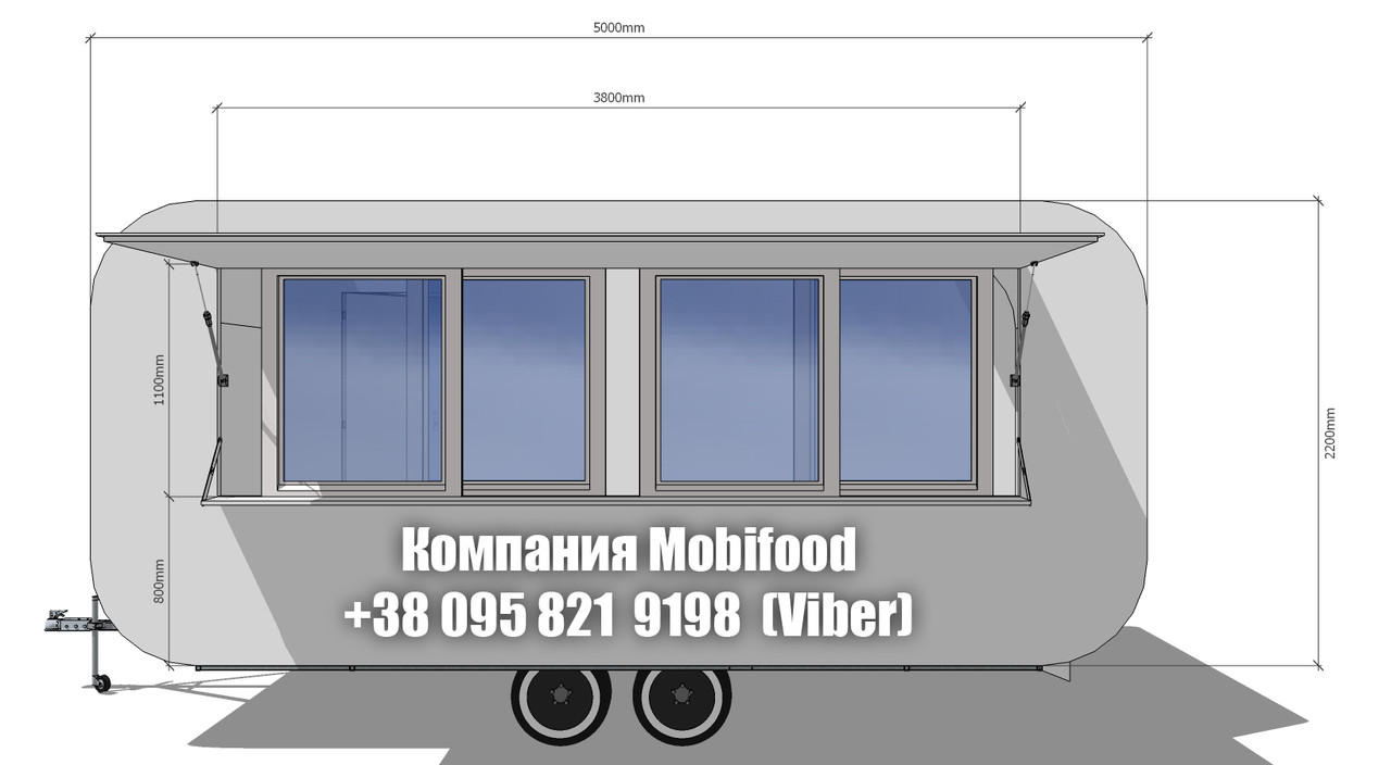 Торговий причіп "Каліфорнія" 5*2.1 м., фото 1