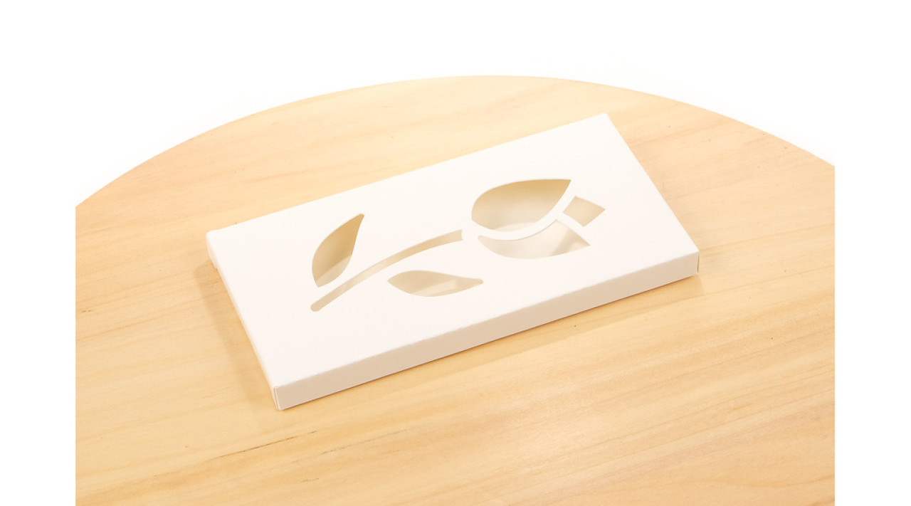 Коробка для шоколаду, 160*80*17 мм │НФ│, з вікном "тюльпан", біла, фото 1