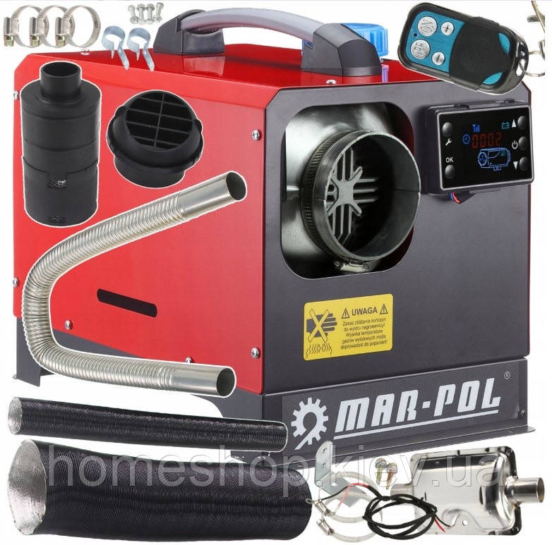 Автономний дизельний обігрівач 12 кВт MAR-POL Webasto 12В/230В з LCD-дисплеєм та пультом ДК