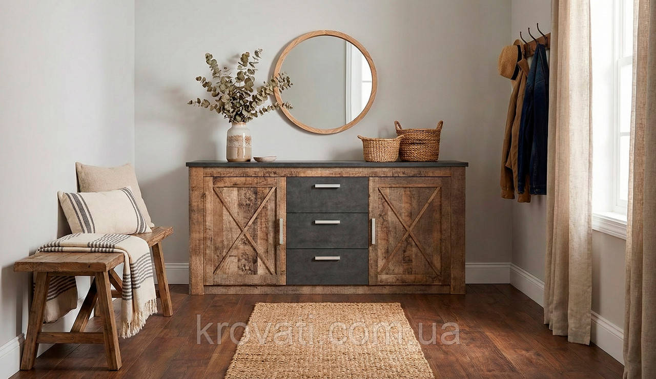 Комод 2Д3Ш Джорджиа, Меблі Сервіс, Дуб колоніальний/ Матера