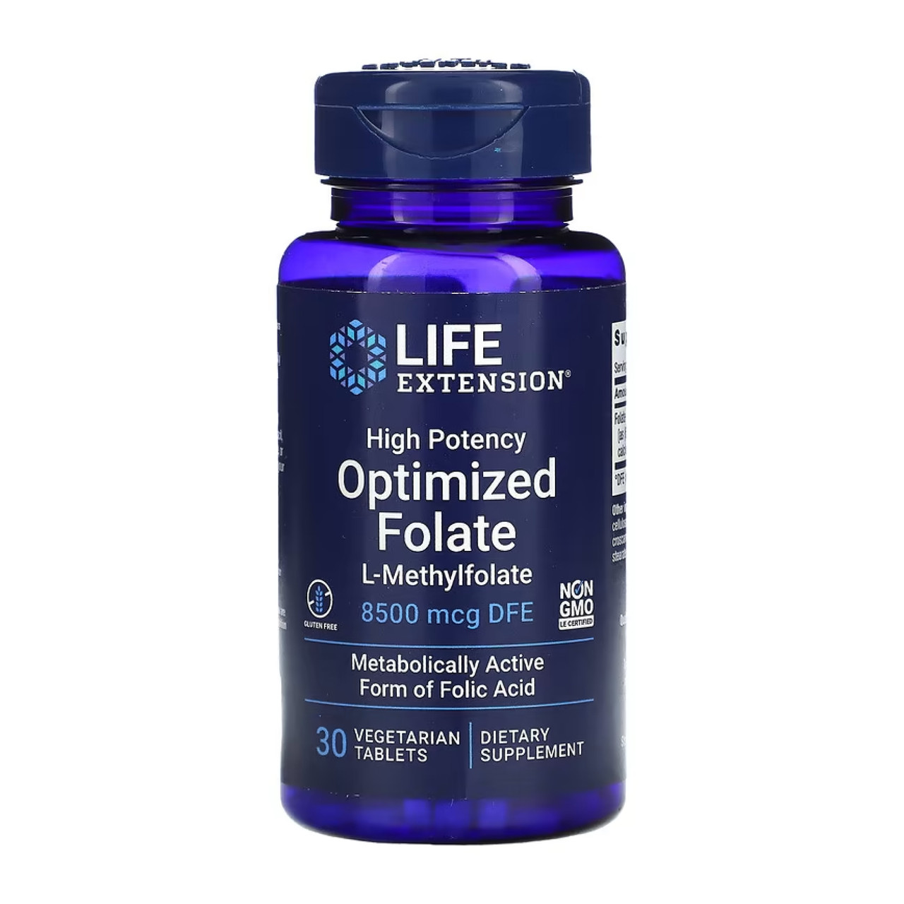 High Potency Optimized Folate 8500 mcg DFE - 30 tabs, фото 1