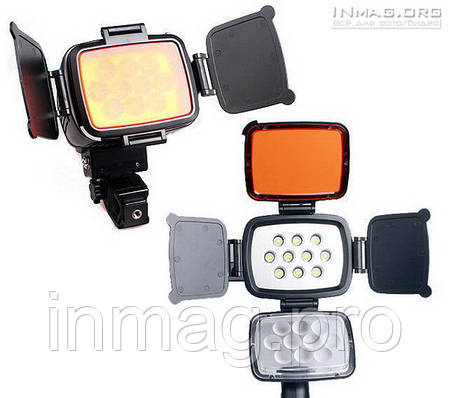 Накамерне світлодіодне світло LED-5012 Pro зі шторками, 5000K-6000 K (3500K/фільтр) + АБ + З/У, фото 2