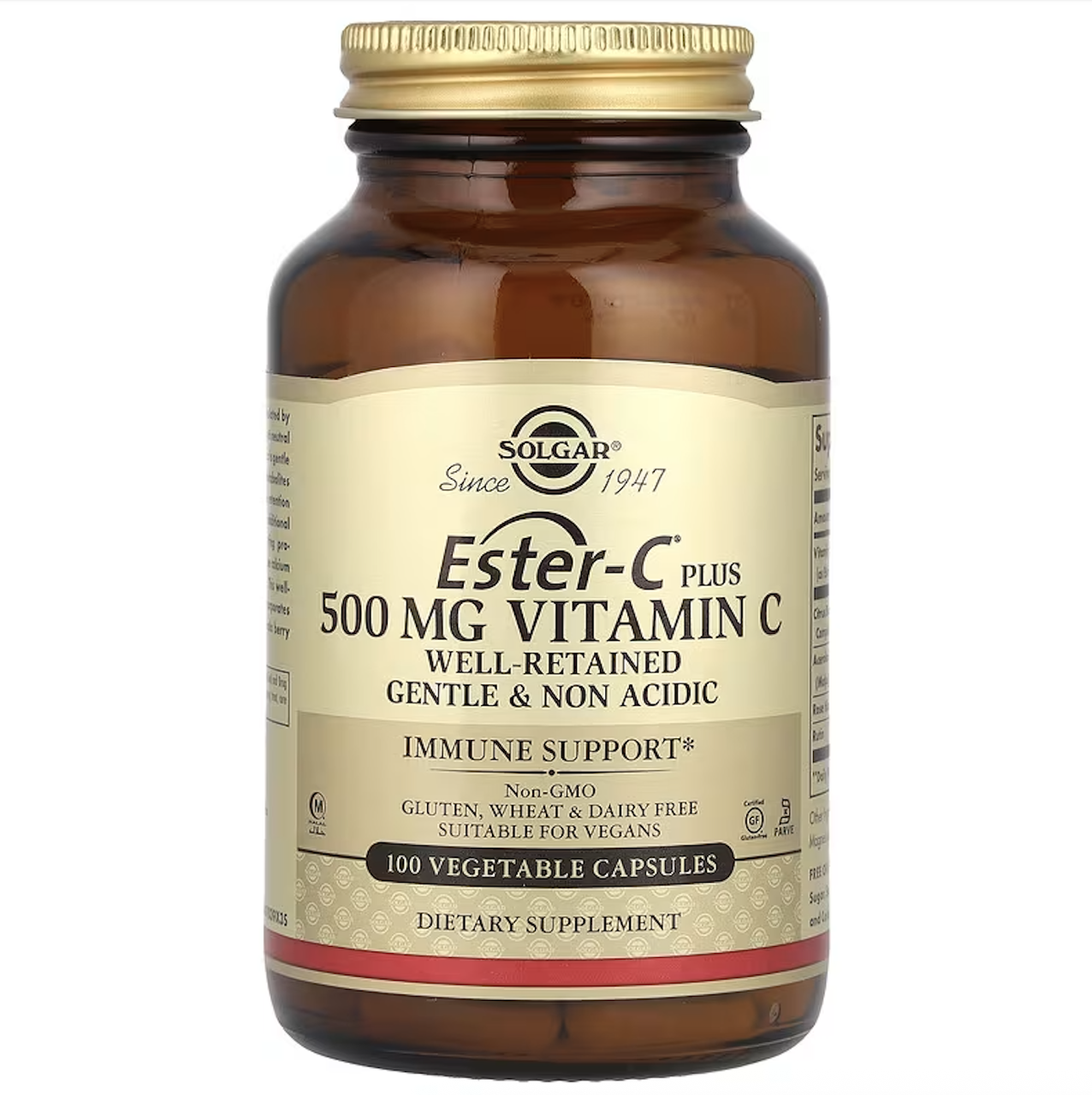 Solgar, Ester-C Plus, вітамін C, 500 мг, 100 веганських капсул, фото 1