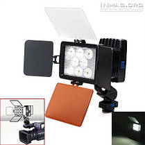 Накамерне світлодіодне світло LED-5080 зі шторками, 5000K-6000 K (3500K/фільтр) + АБ + З/У, фото 3