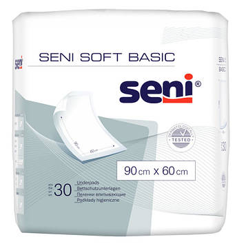 Пелюшки вбираючі Seni Soft Basic (90х60 см) 30 шт. Економ упаковка для дорослих та догляду