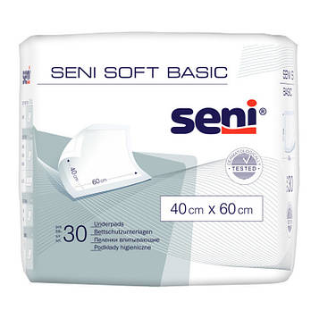Пелюшки вбираючі Seni Soft Basic (40х60 см) 30 шт. Економ упаковка для дорослих та догляду