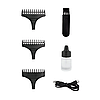 Акумуляторна машинка для стрижки + 3 насадки, USB, RAF R.4006 / Чоловічий тример / Тример для стрижки волосся, фото 7