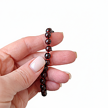 Чотки з Гранату 108 намистин із вузликами d 6 мм червона китиця, фото 4