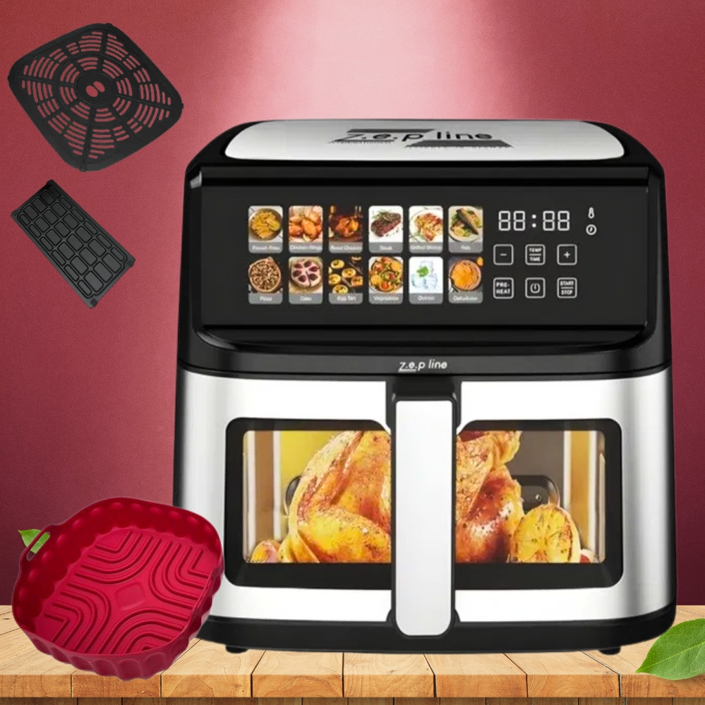 Аерофрітюрниця сенсорна з 2 тенами ZP-211 мультипіч 14л з таймером і знімною чашею для дому 4000W, фото 1