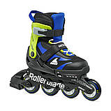 Ролики дитячі Rollerblade Microblade Black Blue 33-36.5, фото 2