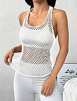 Майка в сітку жіноча М білий