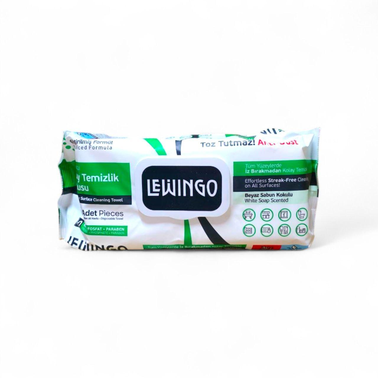 Вологi серветки для прибирання Lewigo з ароматом білого мила, 100шт, фото 1