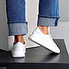 Прошиті білі базові кеди на шнурівці натуральна шкіра флотар, фото 9