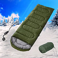 Спальный мешок с подогревом от USB 2 м водонепроницаемый спальник до -10°С в чехле
