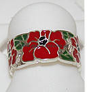 Красный Мак - комплект серьги + кольцо, фото 4