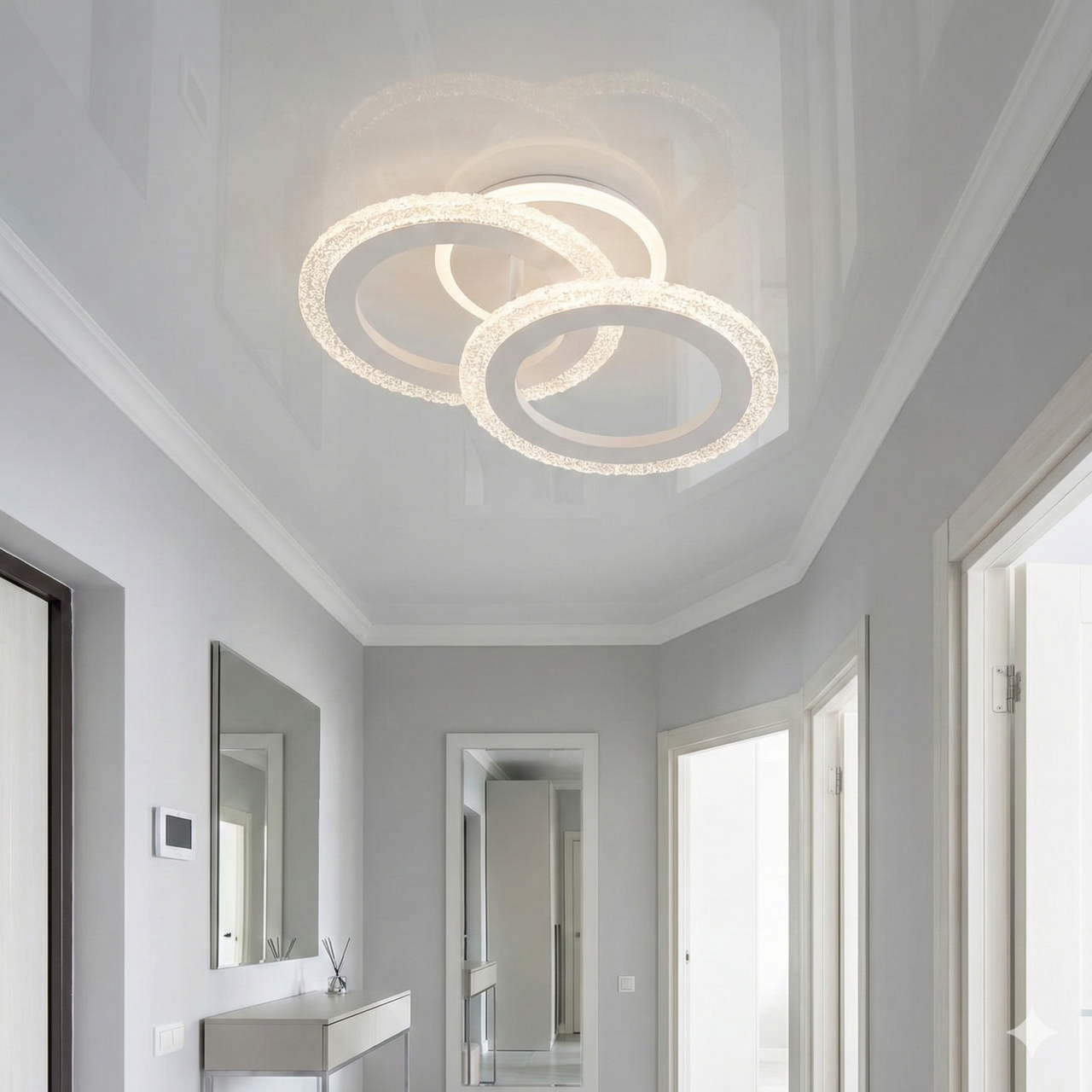 Люстра Led маленька без пульта SVET 48W до 10 м² колір Білий SC-3119/2C WH, фото 1