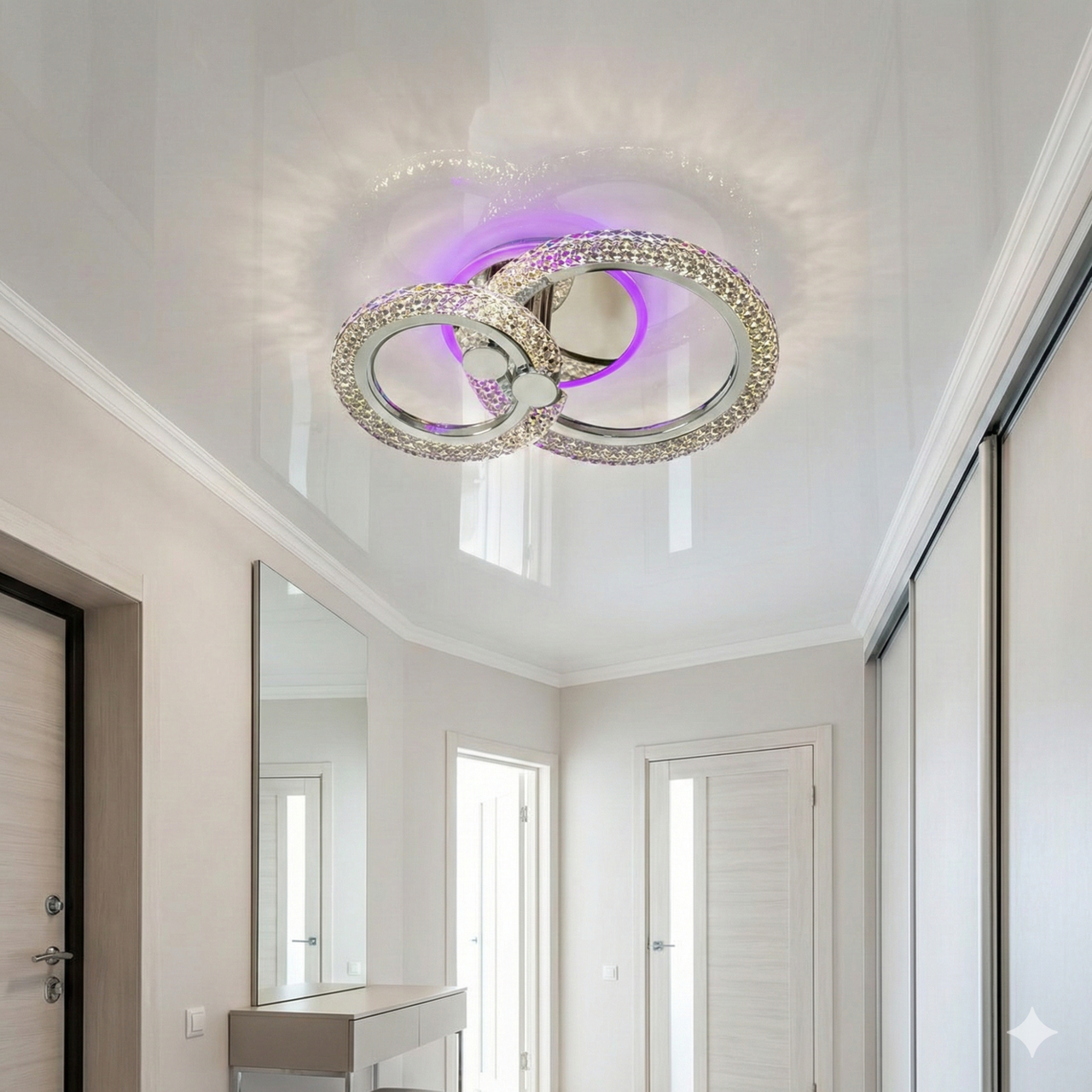 Гарна Led люстра SVET 46W до 10 м² колір Хром SC-2103/1+1C CR PK/BU/PL, фото 1