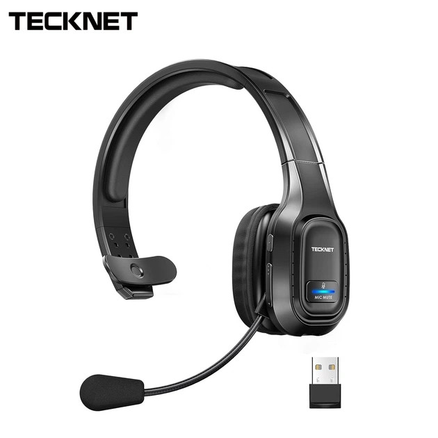 Бездротова гарнітура Tecknet TK-HS001, USB-ресивер, мікрофон з шумозаглушенням, фото 1