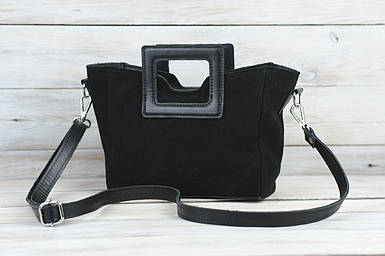 Сумка Каміла з натуральної замші колір Чорний