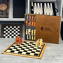 Шахи дубові зі стилізованими фігурами 56х56см, фото 3
