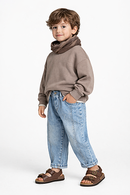 Дитячі джинси для хлопчика на резинці блакитні