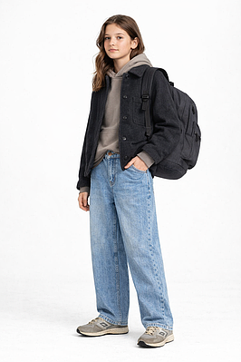 Джинси дитячі для дівчинки, прямі, зі стильними стразами