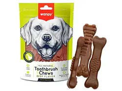 Ласощі для собак Wanpy (Ванпі) Toothbrush Chews Beef Зубна щітка зі смаком яловичини, 100 г