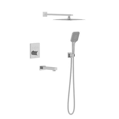 JUDIT Click система душова прихованого монтажу (термостат 3 функції, душ 250*250 мм ABS, лійка 3 режими, вилив, шланг 1500 мм, фото 1