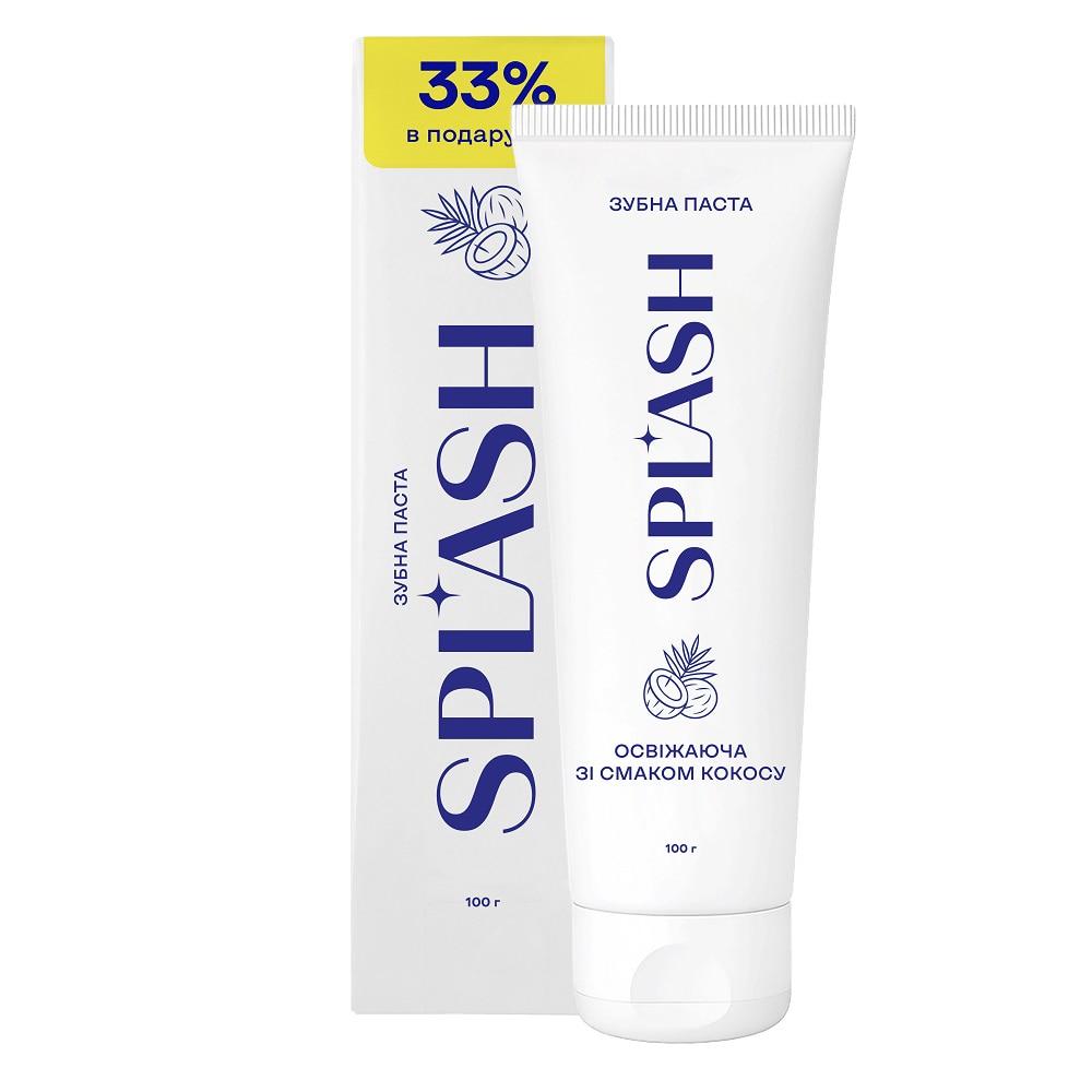 Зубна паста Splash зі смаком кокосу 75+25г, фото 1
