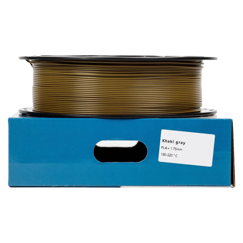 Пластик UA3D PLA+  KHAKI GRAY, 1.75мм, 1кг, 330м, 190-220°C, Хакі-Сірий філамент для 3Д-друку
