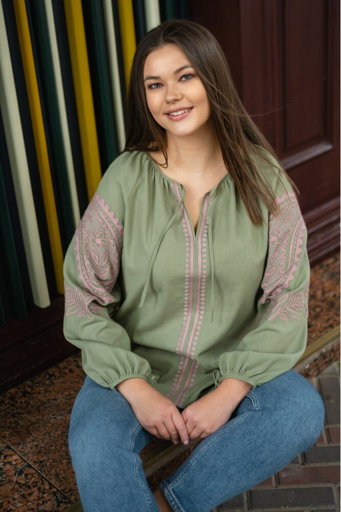 Жіноча сорочка з вишивкою напівприлеглого силуету SEAM MKSMV108/807, фото 1